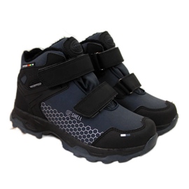 Botas de nieve para niño, impermeables con velcro, azul marino American Club