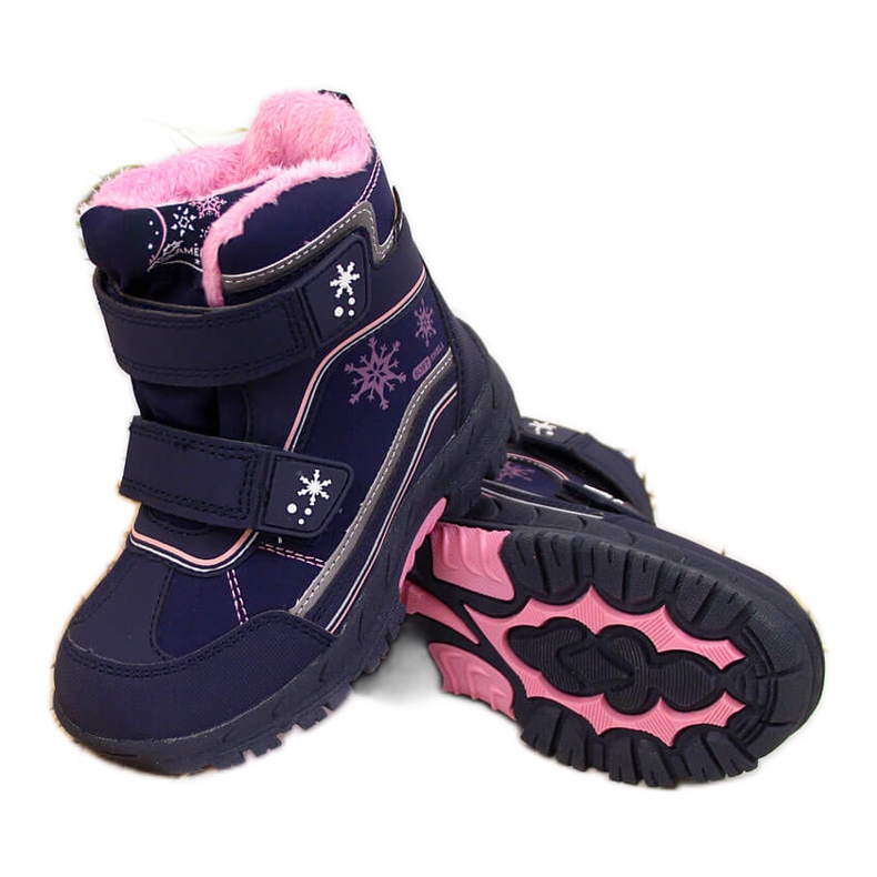 Botas nieve niña impermeable American Club azul marino velcro