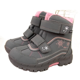 Botas de nieve niña American Club gris cierre adhesivo
