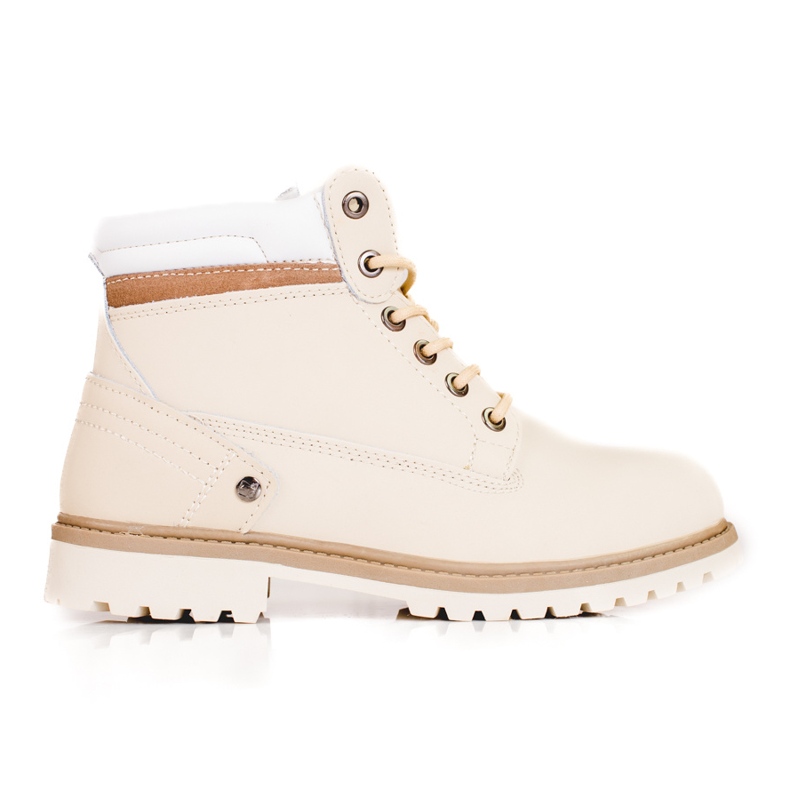 Botas de montaña DK de piel para mujer beige