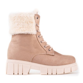T.Sokolski Botas Shelovet de ante para mujer beige