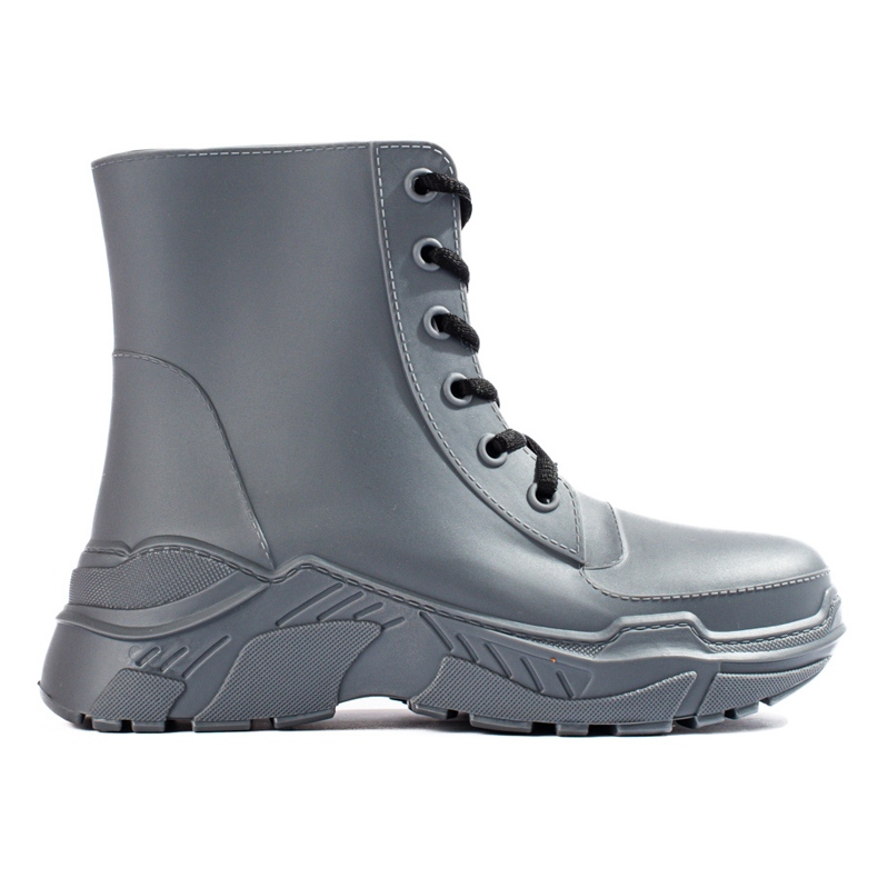 Botas de lluvia de mujer Shelovet grises con cordones