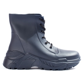 Botas de lluvia mujer cordones azul marino Shelovet