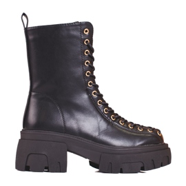 Botas con cordones Shelovet para mujer negro