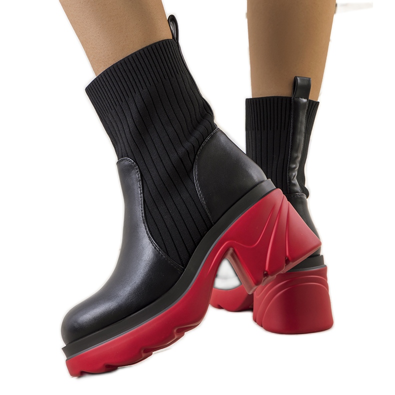 PA1 Botas negras con suela Tomlin roja negro