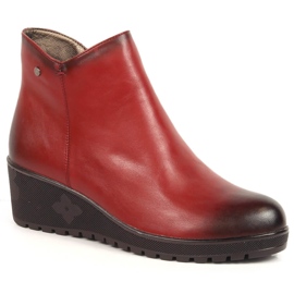 Rojo Botas con cuña insuladas de mujer Jezzi negro