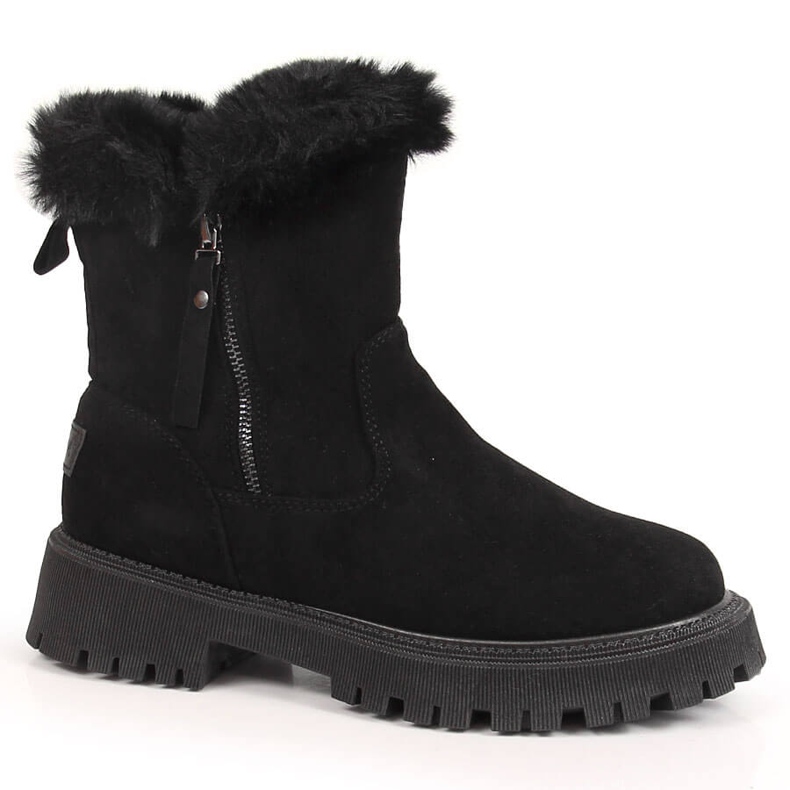 Botas de mujer Vinceza negras con pelo negro Botas de mujer Vinceza negras con pelo negro