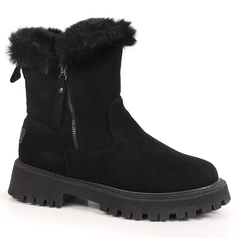 Botas de mujer Vinceza negras con pelo negro