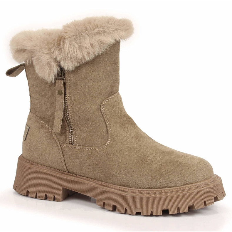 Botas de mujer Vinceza de ante con pelo beige