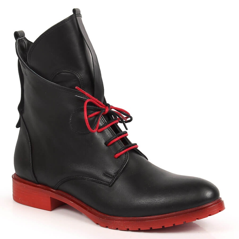 Botines piel negra con cordones Artiker negro