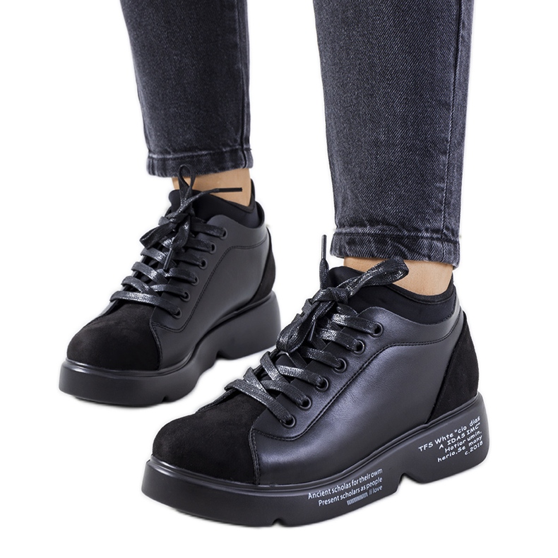 Zapatillas negras de tacón alto de Ambly negro