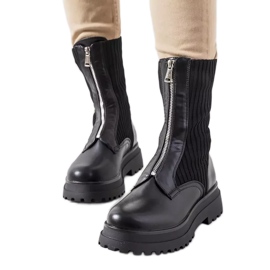 Botas negras con calcetín en la parte superior de Lewin negro