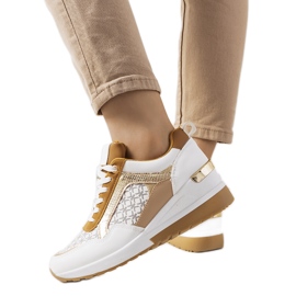 Zapatillas blancas y marrones de Nanson blanco marrón dorado