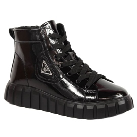 Botines de charol sobre plataforma Filippo W PAW382 negro