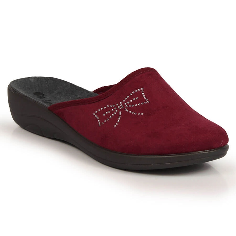 Cómodas zapatillas de casa de mujer llenas de Inblu burdeos rojo