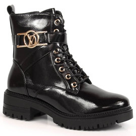 Botas aislantes mujer lacadas en negro Potocki