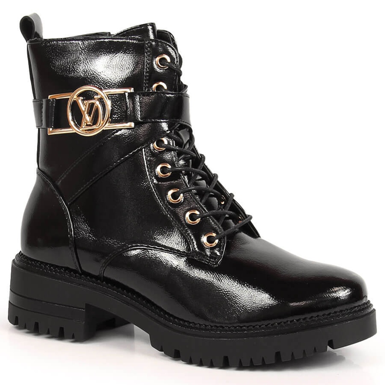 Botas aislantes mujer lacadas en negro Potocki