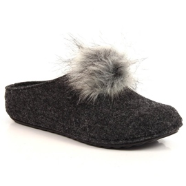 Cómodas zapatillas de estar por casa de mujer grises con pompón Panto Fino Cómodas zapatillas de estar por casa de mujer grises con pompón Panto Fino