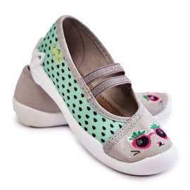 BEFADO S.A. Zapatillas de Casa de la Bailarina Befado Gatito 116X304 Verde-Gris