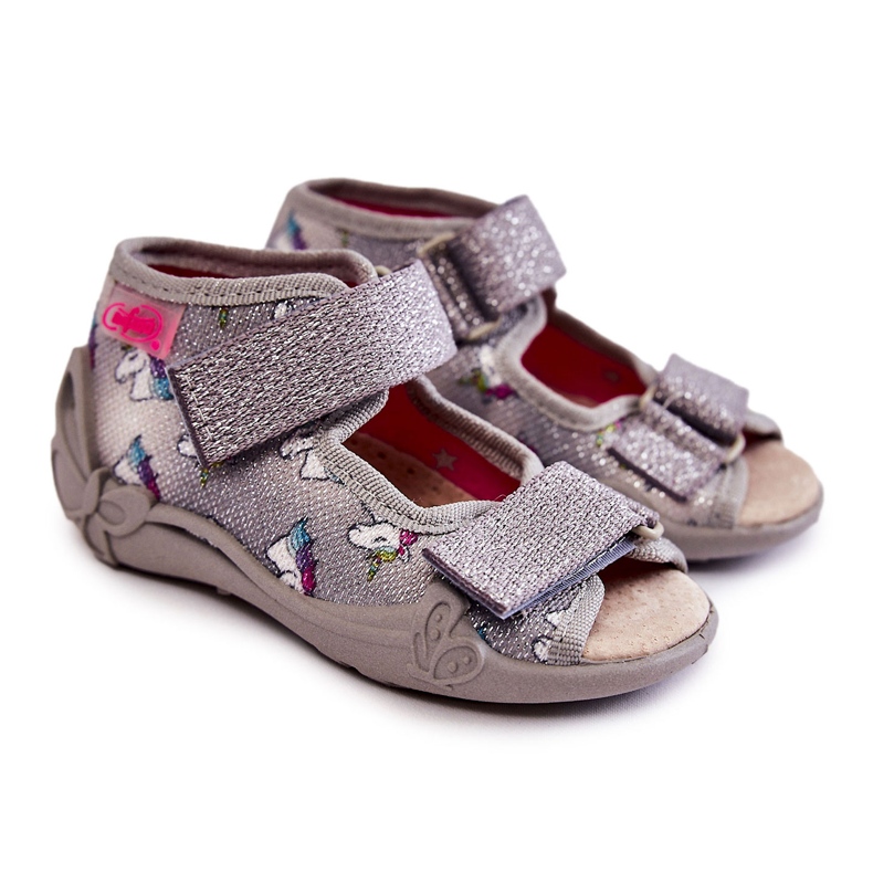 BEFADO S.A. Sandalias Con Velcro Unicornio Befado 342P044 Gris