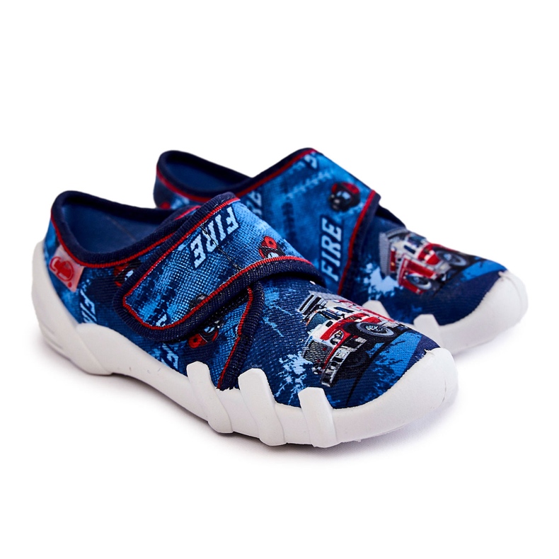 BEFADO S.A. Pantuflas Befado Velcro Camión Bomberos 273X309 Azul Marino