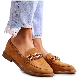 FB2 Mocasines Mujer Ante Cadena Camel Nolie marrón