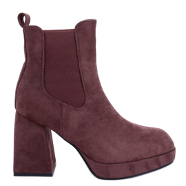 BM Botas tacón ancho Ciara Marrón