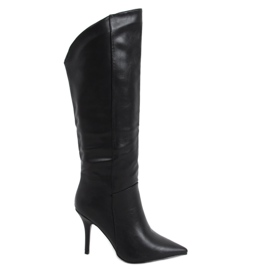 BM Botas stiletto granuladas Celestine Black negro