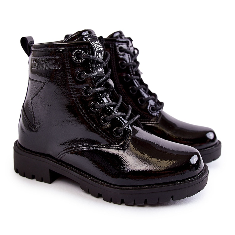Botas Infantiles Lacadas Abrigadas Big Star II374045 Negro