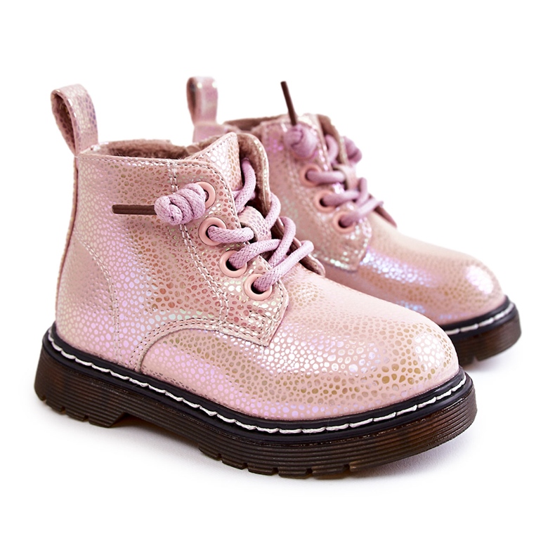Botas Abrigadas Infantiles Con Cremallera Rosa Betsy rosado