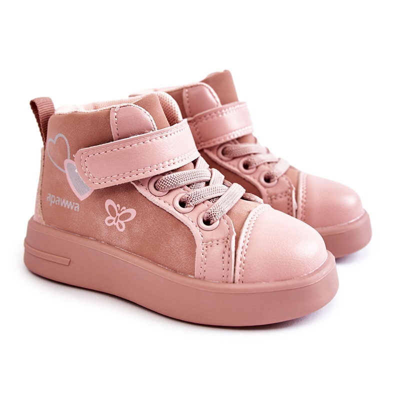 PA1 Deportivas Infantiles Altas Con Velcro Rosa Cheezi rosado