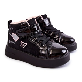 PA1 Deportivas Infantiles Altas Con Velcro Cheezi Negras negro
