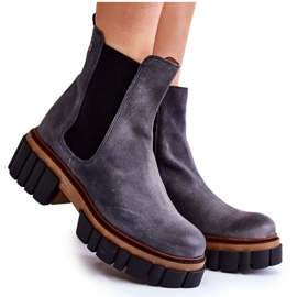 Botas de Cuero Trabajadores Maciejka Gris 05312-03