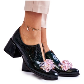 PA2 Zapato De Mosaico Barnizado Con Decoración Delaver Verde Transparente