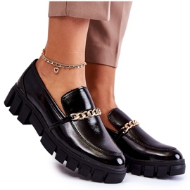 Sergio Leone Zapatos Lacados Con Cadena Negro Anne Sergio Leone Zapatos Lacados Con Cadena Negro Anne