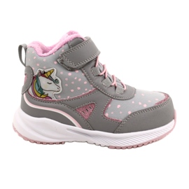 American Club Zapatos deportivos para niñas con una membrana rosa gris RL92/22