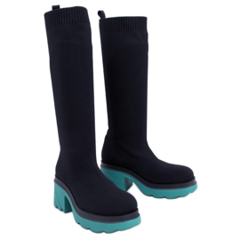 PA1 Botines calcetín Duff azul superior negro multicolor verde