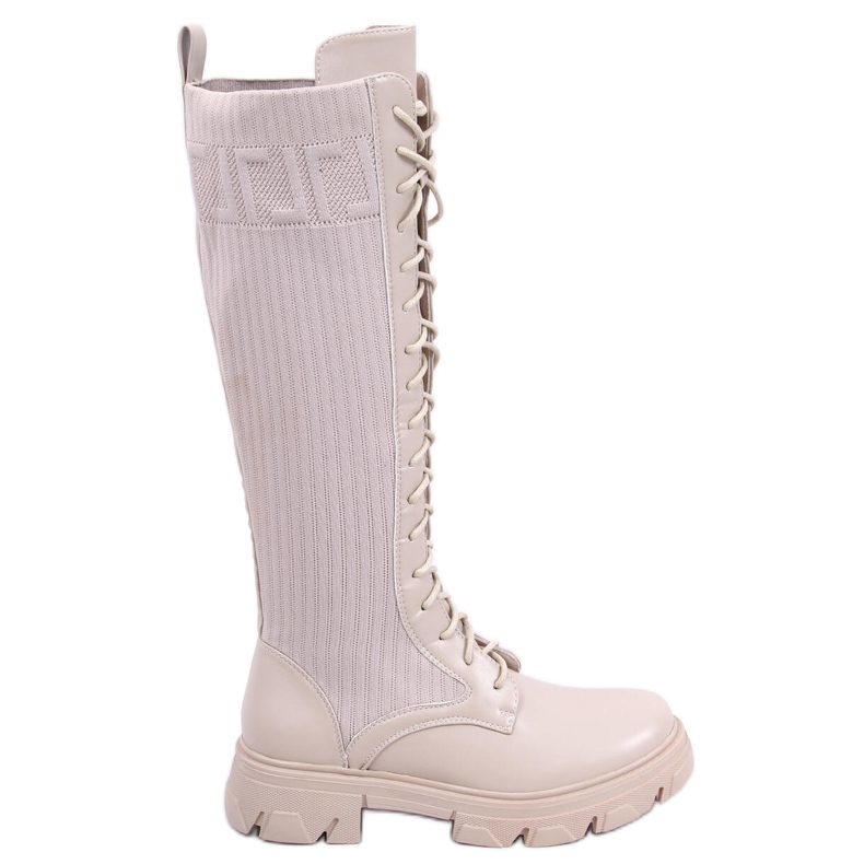 BM Botas de montar con parte superior flexible Keyshia Beige BM Botas de montar con parte superior flexible Keyshia Beige