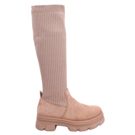 BM Botines tipo calcetín Janelle Khaki beige