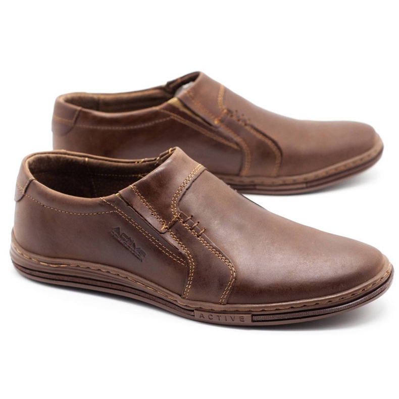 Polbut Zapatos mocasines de hombre elaborados en piel 334 marrón