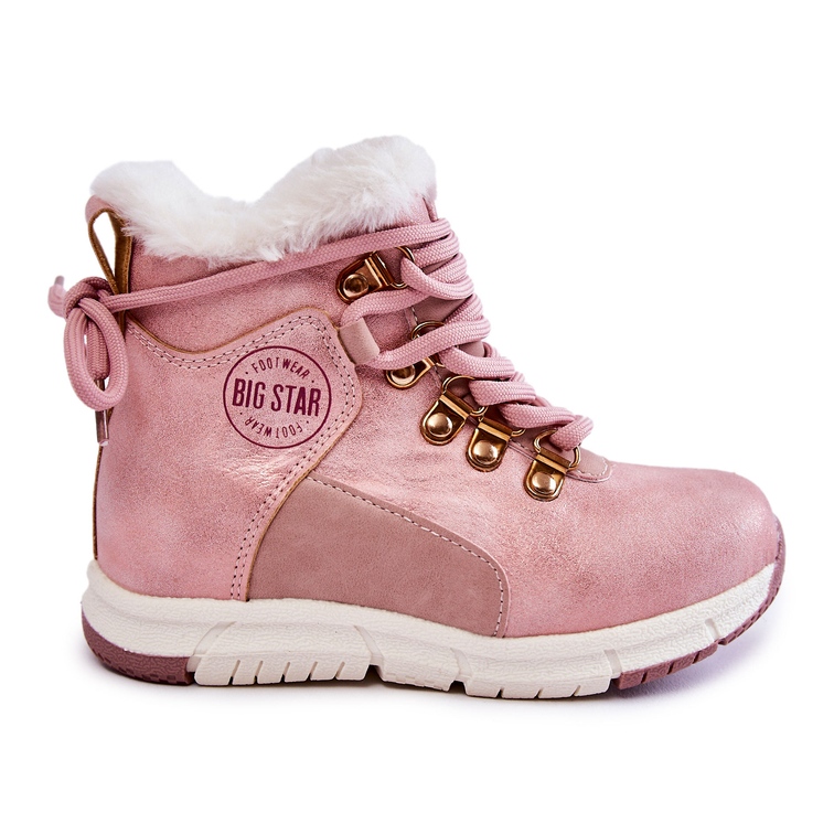 Botas térmicas para niños con cremallera Big Star KK374177 Rosa rosado