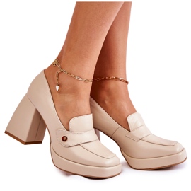 Zapatos De Salón De Piel Lewski Shoes 3195/2 Beige Zapatos De Salón De Piel Lewski Shoes 3195/2 Beige