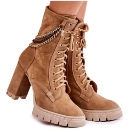 Botines De Ante Con Cordones Lewski Shoes 3244 / G Beige