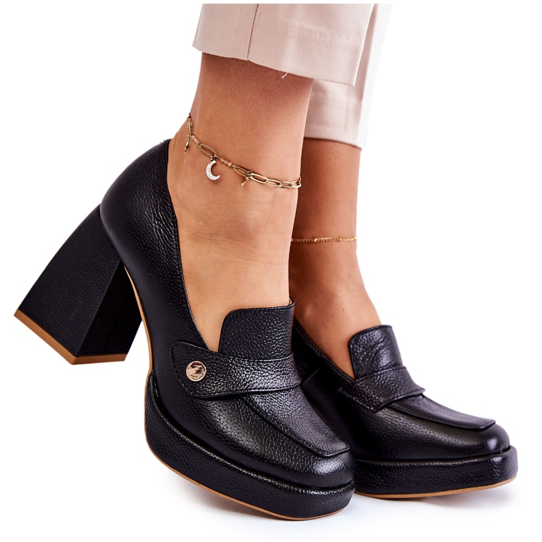 Zapatos De Salón De Piel Lewski Shoes 3195/2 Negro