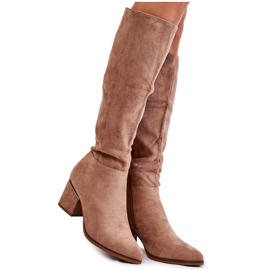 PS1 Botas Clásicas Ante Cremallera Leyette Beige