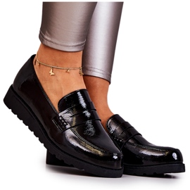 Mocasines con cuña de charol negro La.Fi