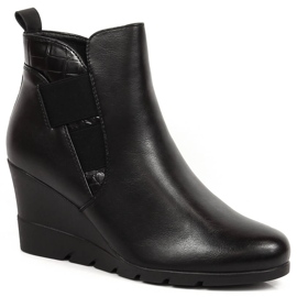 Negro Botas cálidas de mujer con cuña Black Filippo PAW386