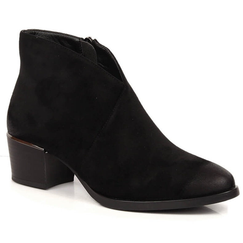 Botines negros Vinceza de ante para mujer con tacón