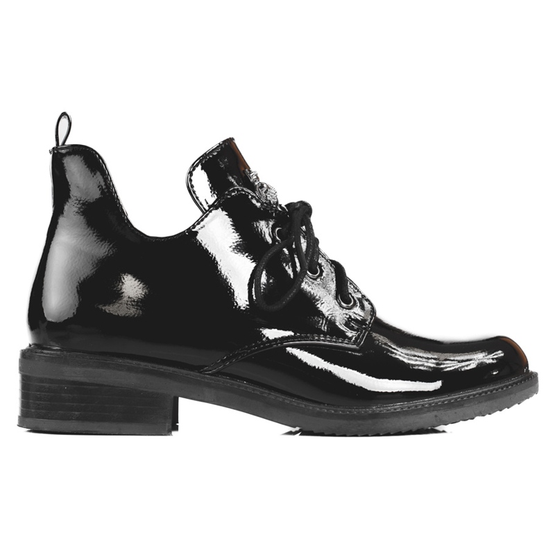 Botas de mujer de charol con corte Shelovet negro