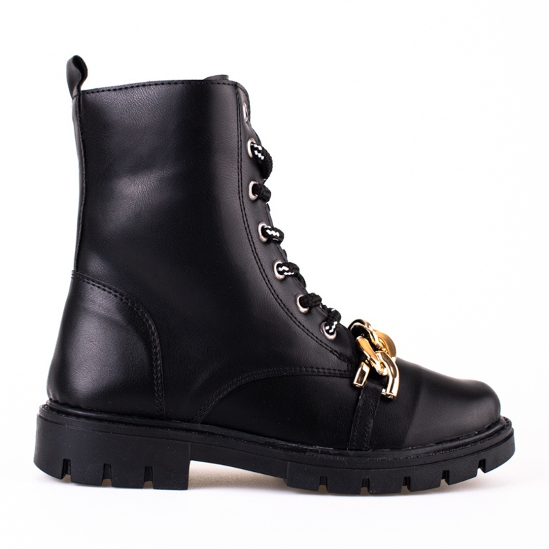 Botas negras niña con cadena Shelovet negro